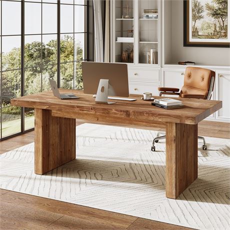 NativeBid Auction Services - DSM-63 Inch Solid Wood Executive Desk