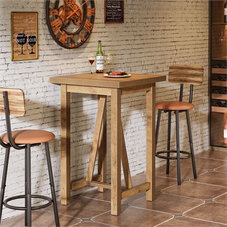 NativeBid Auction Services - DSM-39.4 Inch Square Bar Table Wood
